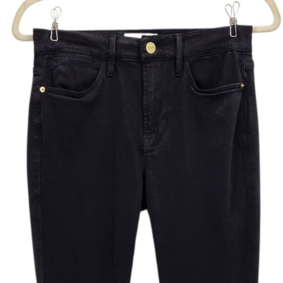 Frame Denim Womens 27 Jeans Le High Skinny High Rise Black Stretch Pockets - Picture 2 of 10